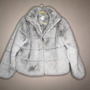 ✨BAILEY 44✨Brand New NWOT Faux Fur Light Grey Winter Fur Coat Jacket Women's M